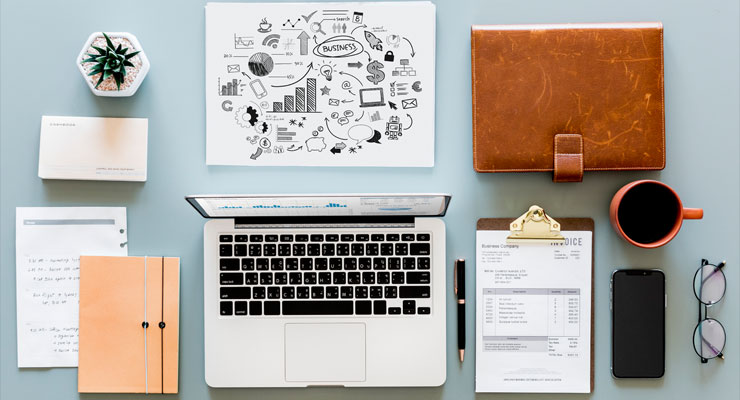 Image of neatly ordered business items